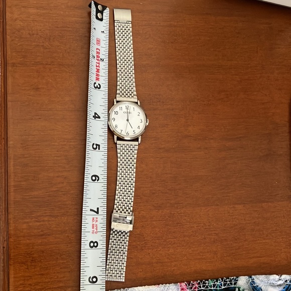 GUESS WRISTWATCH W/XTRA LONG SWEEP HAND 1996 STAINLESS ADJUSTABLE MESH BAND - Picture 11 of 11